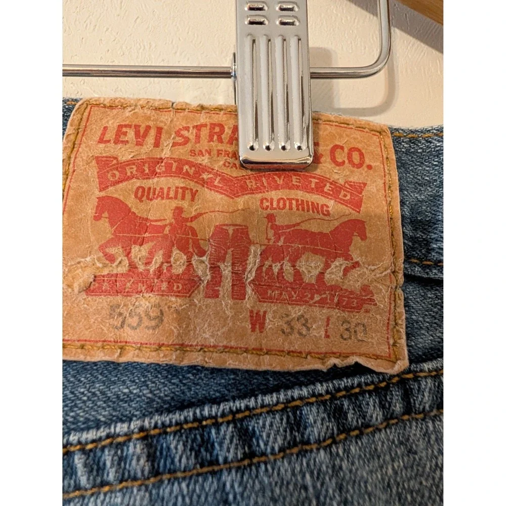 Levis 559 Relaxed Straight‎ Mens Jeans Medium Wash Blue Denim 33x30 00559-4258